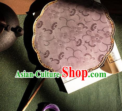 China Traditional Jacquard Plum Blossom Pink Silk Fan Handmade Song Dynasty Court Fan Hanfu Bamboo Palace Fan