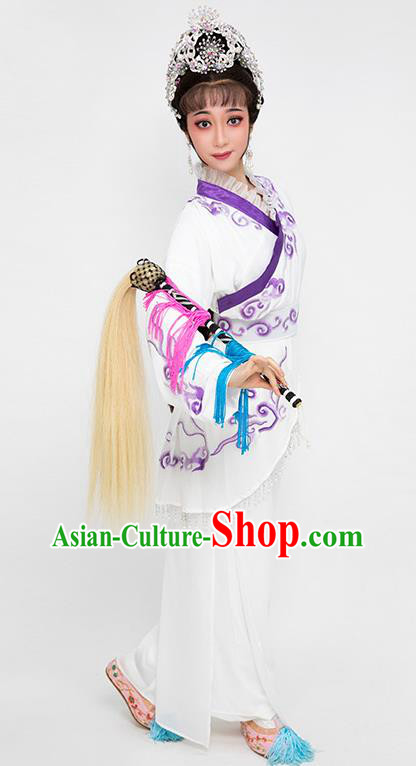 China Traditional Opera Madam White Snake Bai Suzhen Dress Clothing Shaoxing Opera Actress Garment Costumes
