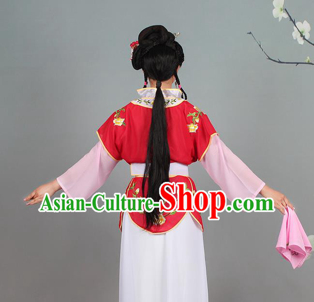 China Traditional Peking Opera Xiaodan Garment Costumes Huangmei Opera Young Lady Red Dress Clothing