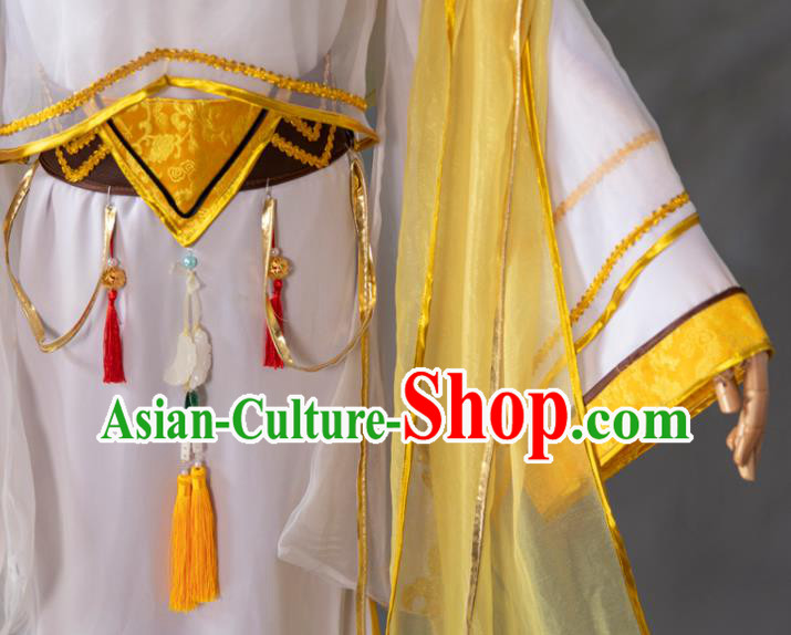 China Traditional Hanfu Clothing Cosplay Swordsman Red Apparels Ancient Young Hero Garment Costumes