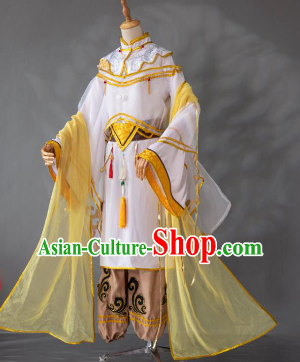 China Traditional Hanfu Clothing Cosplay Swordsman Red Apparels Ancient Young Hero Garment Costumes