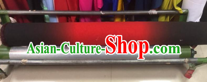 China Traditional Costumes Fabric Gradient Red and Black Chiffon Fabrics Dance Dress Cloth