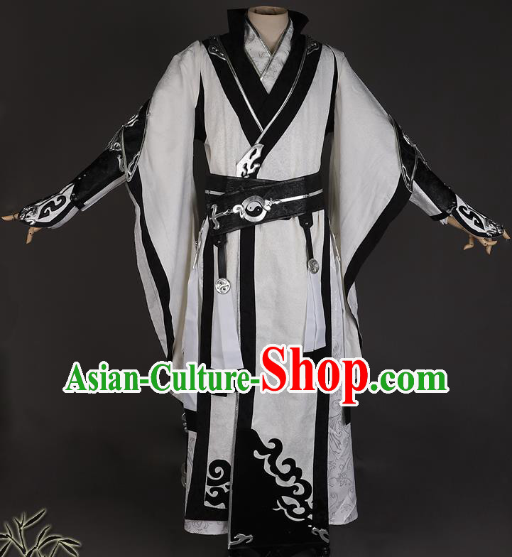 Chinese Game Jian Xia Qing Yuan Clothing Ancient Swordsman Attires Cosplay Taoist Priest Garment Costumes
