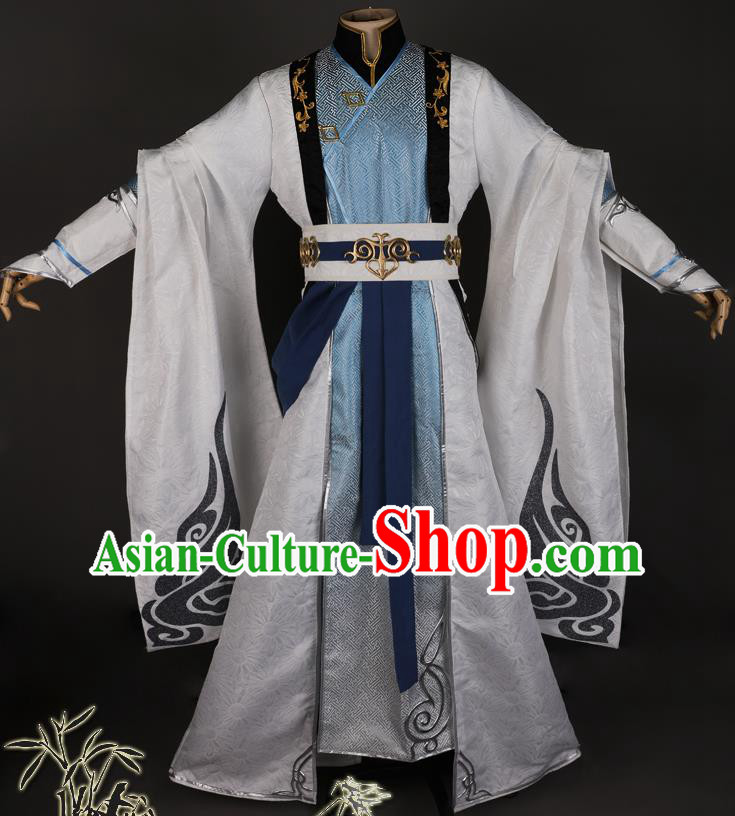 Chinese Cosplay Taoist Priest Garment Costumes Game Ni Shui Han Ye Wen Zhou Clothing Ancient Swordsman Attires