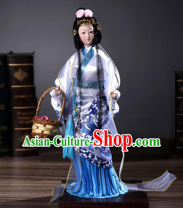 White Handmade Traditional China Beijing Silk Figurine - Beauty Xi Shi