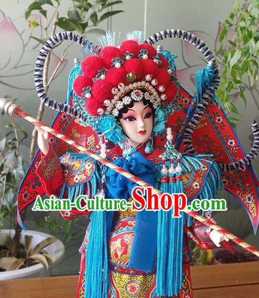 Handmade Traditional China Beijing Silk Figurine - Female General Mu Guiying