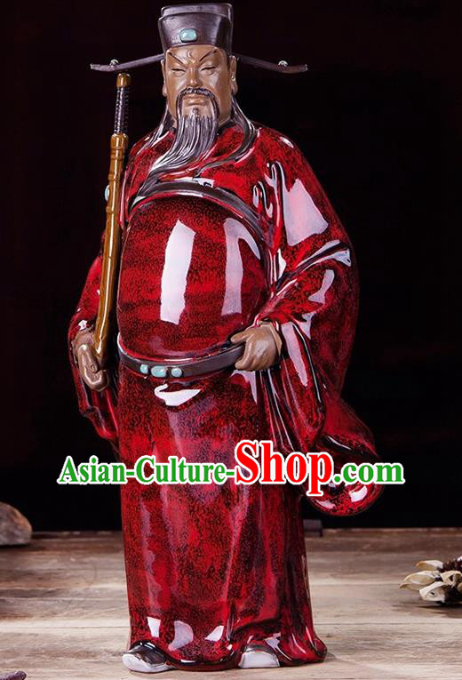 Chinese Traditional Clay Bao Zheng Statue Handmade Ceramic Bao Qing Tian Judge Bao Statue Shi Wan Figurine