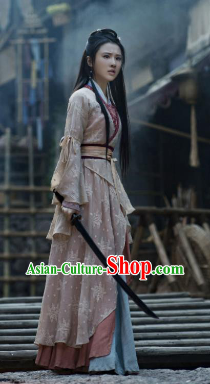 Chinese Wuxia Drama The Legend of Fei Wu Chu Chu Clothing Ancient Young Lady Garment Costumes Traditional Hanfu Dress Apparels