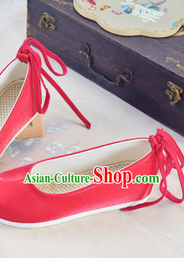 China Traditional Wedding Hanfu Shoes Ancient Princess Red Shoes National Women Shoes