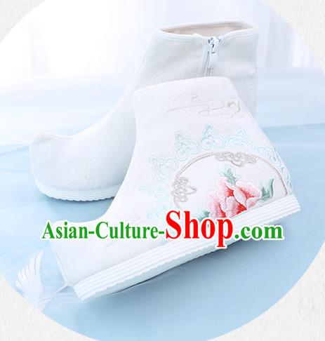 China Embroidered Short Boots National Cloth Shoes Traditional Hanfu Boots