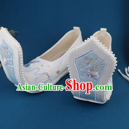 China Handmade Cloth Shoes Ancient Princess Embroidered Shoes Traditional Song Dynasty Shoes