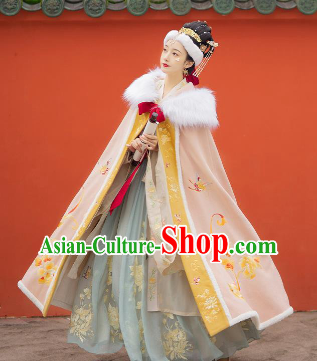 China Traditional Hanfu Long Cape Ancient Ming Dynasty Imperial Consort Embroidered Costume for Women