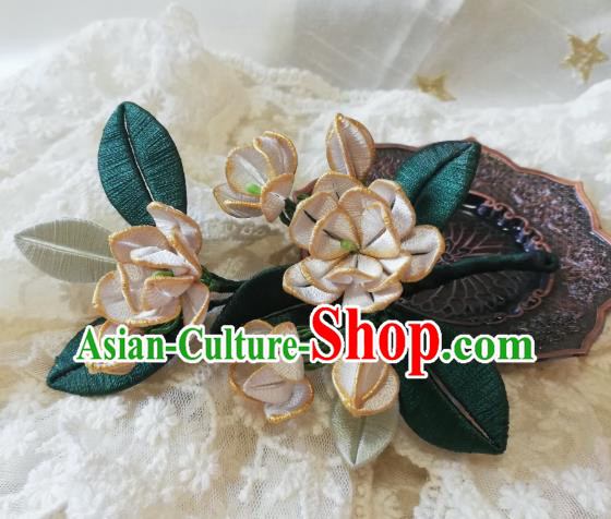 Chinese Traditional Song Dynasty Hanfu Hair Accessories Hairpin Ancient Princess Silk Jasmine Flower Hair Stick