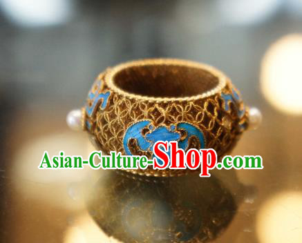 China National Cloisonne Ring Jewelry Traditional Filigree Accessories Handmade Qing Dynasty Pearls Circlet