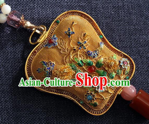 China Traditional Ming Dynasty Blueing Waist Jewelry Accessories National Green Tassel Pendant