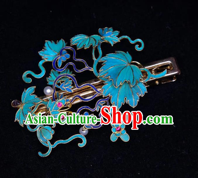 Chinese Traditional Qing Dynasty Blueing Gourd Hairpin Hair Jewelry Ancient Princess Hair Stick