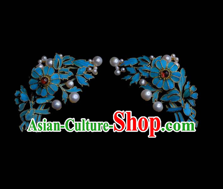 Chinese Ancient Empress Pearls Hair Stick Traditional Hair Jewelry Qing Dynasty Hairpin