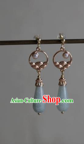 Chinese Ancient Princess Ear Jewelry Traditional Hanfu Golden Earrings Accessories