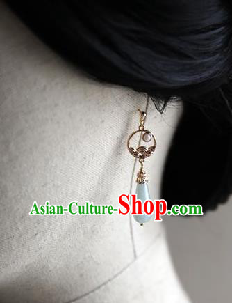 Chinese Ancient Princess Ear Jewelry Traditional Hanfu Golden Earrings Accessories