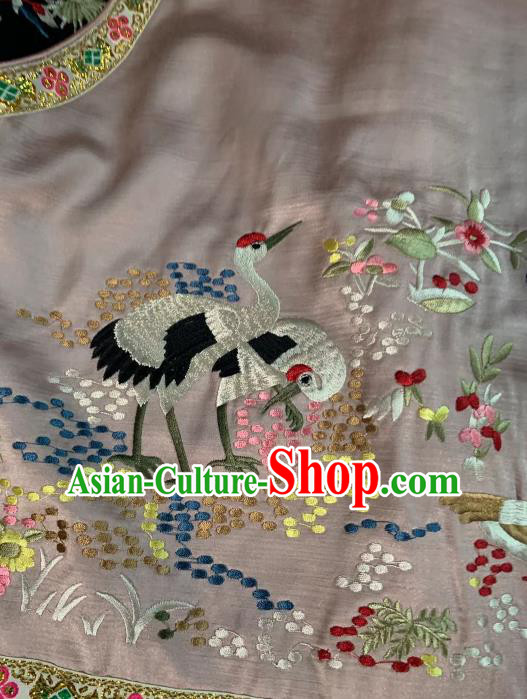 China Tang Suit Grey Waistcoat National Female Clothing Embroidered Cranes Vest
