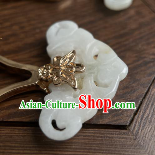 Chinese Handmade Jade Hairpin Traditional Hanfu Accessories Ancient Princess Hair Stick