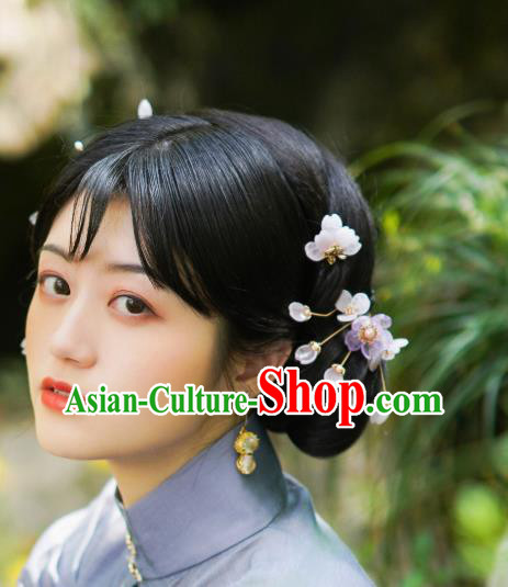 Chinese Handmade Ming Dynasty Hairpin Traditional Hanfu Hair Accessories Ancient Young Lady Plum Hair Stick