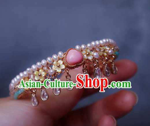 China Traditional Yellow Shell Osmanthus Bracelet Accessories Handmade Pearls Wristlet Jewelry