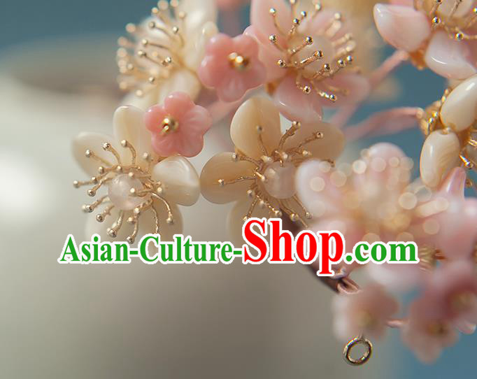 Chinese Handmade Flowers Hair Stick Traditional Ming Dynasty Hanfu Sakura Hairpin