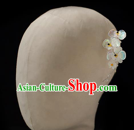 Chinese Handmade Crystal Hair Stick Traditional Ming Dynasty Hanfu Phalaenopsis Hairpin