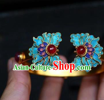 China Handmade Agate Bracelet Jewelry Traditional Qing Dynasty Butterfly Bangle Accessories