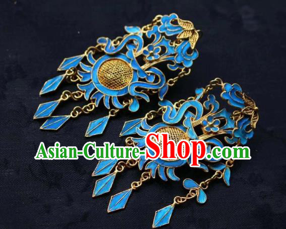 China Classical Court Ear Jewelry Traditional Cheongsam Golden Dreamcatcher Earrings