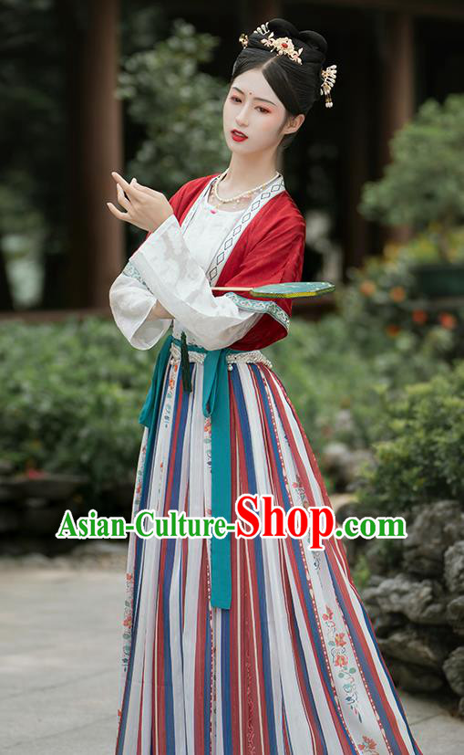 China Ancient Palace Lady Hanfu Dress Garment Traditional Tang Dynasty Court Beauty Historical Clothing Full Set