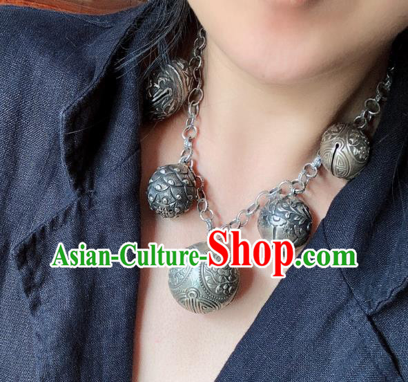 Handmade Chinese National Necklace Ethnic Silver Necklet Accessories