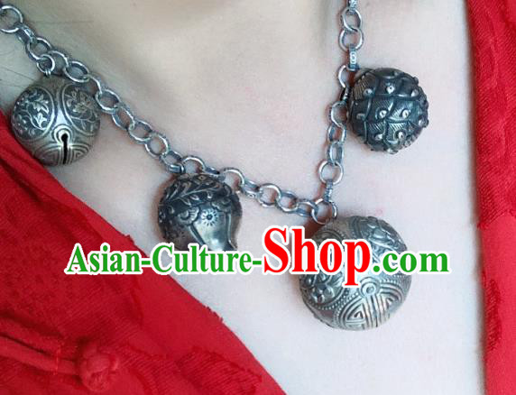 Handmade Chinese National Necklace Ethnic Silver Necklet Accessories