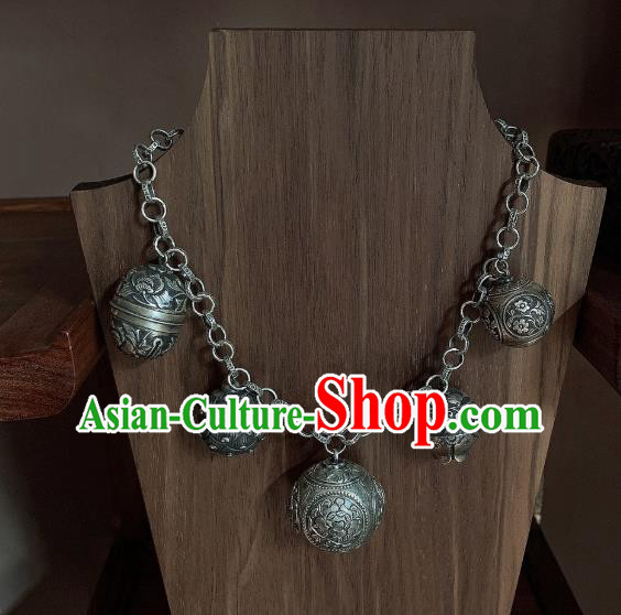 Handmade Chinese National Necklace Ethnic Silver Necklet Accessories