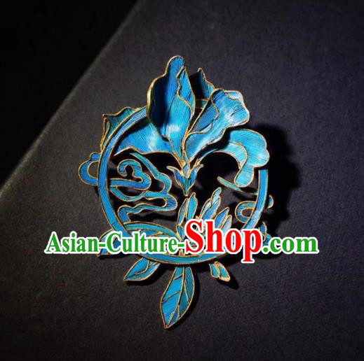 China Handmade Cloisonne Mangnolia Brooch Accessories Traditional Qing Dynasty Breastpin Jewelry