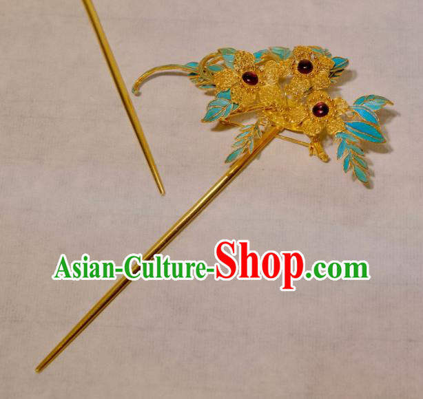 Chinese Traditional Hair Jewelry Ancient Ming Dynasty Empress Hairpin Filigree Flowers Hair Stick