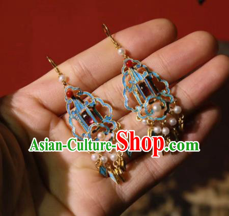 Handmade Chinese Cheongsam Ear Accessories Traditional Culture Jewelry Pearls Tassel Earrings