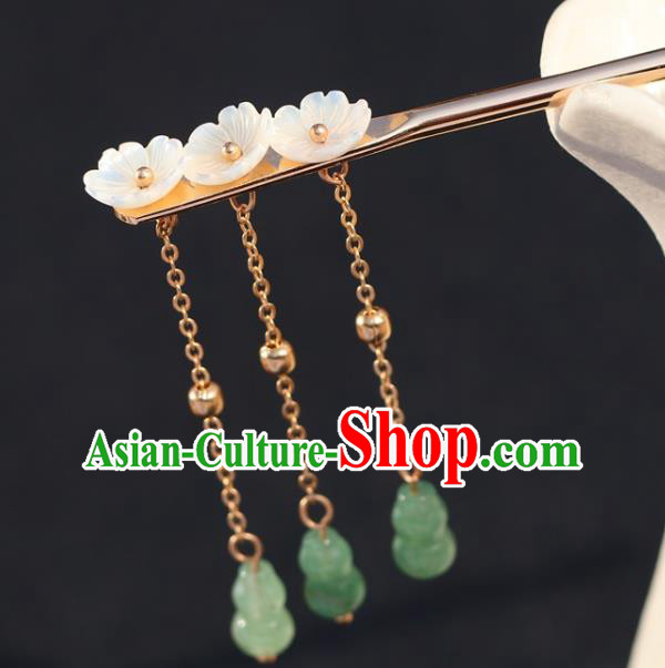 China Traditional Hanfu Hair Accessories Classical Cheongsam Jade Gourd Tassel Hairpin