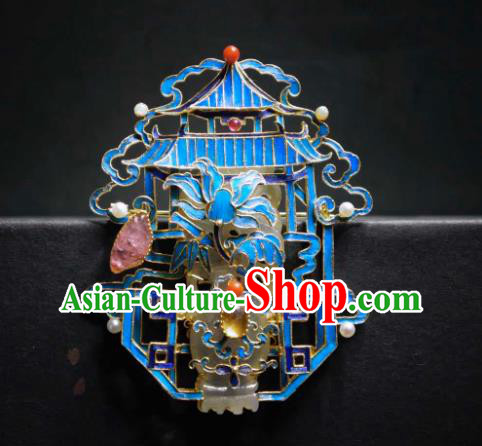 China Handmade Brooch Traditional Cheongsam Cloisonne Breastpin Jewelry Jade Accessories
