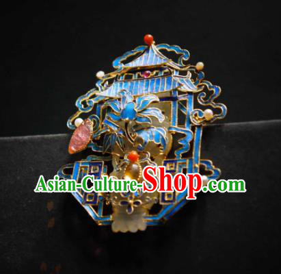 China Handmade Brooch Traditional Cheongsam Cloisonne Breastpin Jewelry Jade Accessories