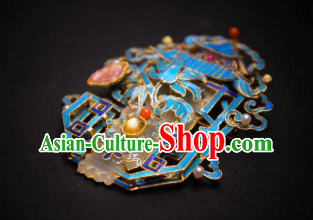 China Handmade Brooch Traditional Cheongsam Cloisonne Breastpin Jewelry Jade Accessories