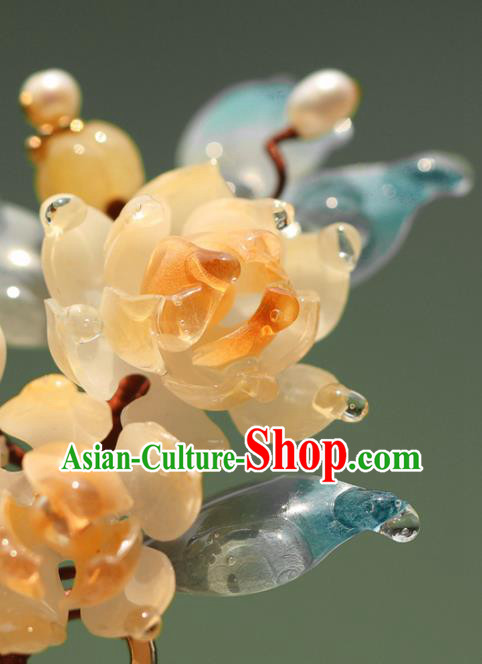 China Hanfu Begonia Hair Stick Classical Hair Accessories Traditional Ming Dynasty Princess Hairpin