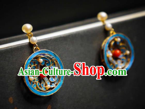 Handmade Chinese Cheongsam Ear Accessories Traditional Culture Jewelry Pearls Earrings