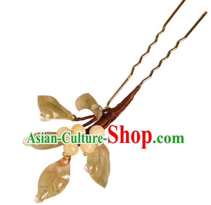 China Hanfu Hair Stick Traditional Ming Dynasty Princess Loquat Hairpin Classical Hair Accessories