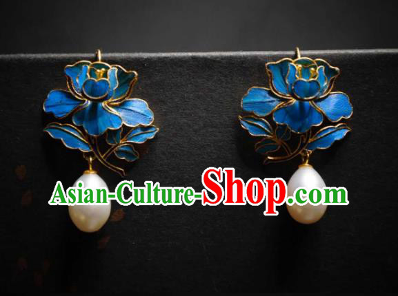 Handmade Chinese Cheongsam Ear Accessories Traditional Culture Jewelry Qing Dynasty Court Earrings