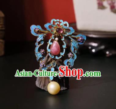 China Traditional Cheongsam Rose Quartz Breastpin Accessories Handmade Pearls Brooch