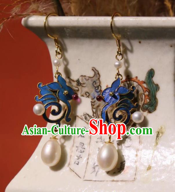 Handmade Chinese Pearls Earrings Cheongsam Ear Accessories Traditional Culture Jewelry