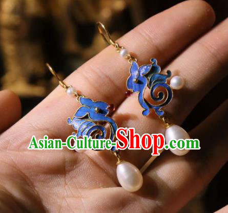 Handmade Chinese Pearls Earrings Cheongsam Ear Accessories Traditional Culture Jewelry