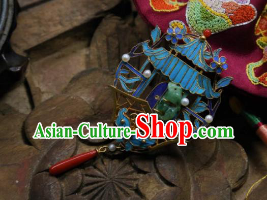 China Handmade Jadeite Brooch Traditional Cheongsam Cloisonne Butterfly Breastpin Accessories